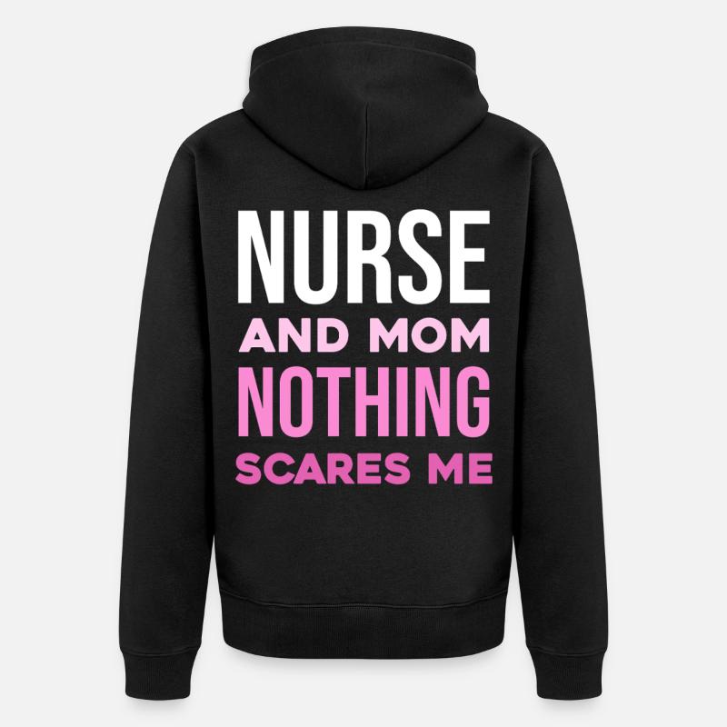 Krankenschwester und Mutter: Unerschrocken - Unisex Premium Bio Zip Hoodie - Schwarz