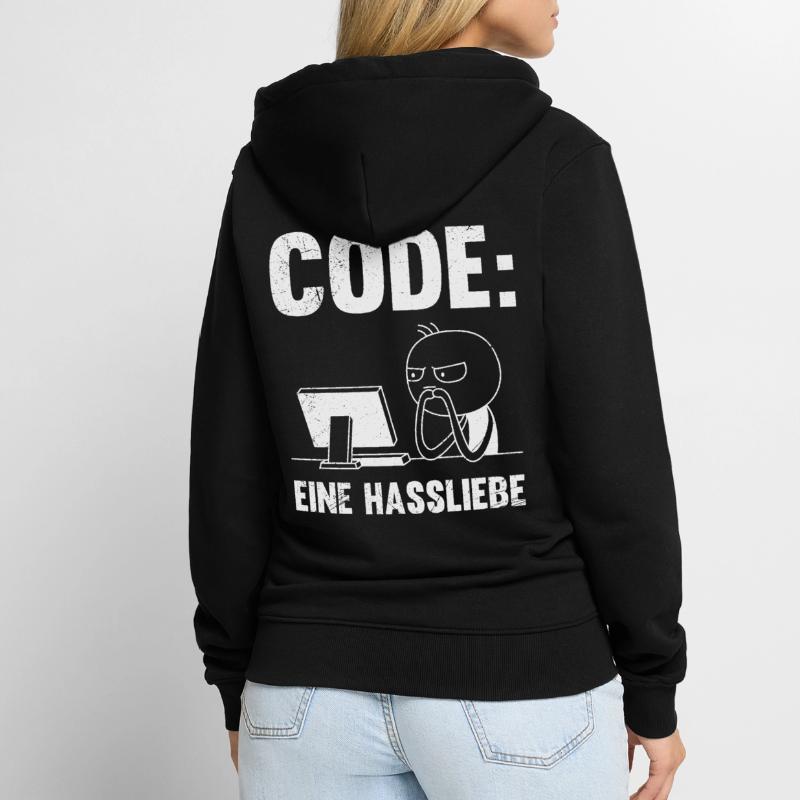 Coder CODE A LOVE-HATE RELATIONSHIP FUNNY Unisex Premium Organic Zip Hoodie