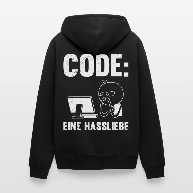 Coder CODE A LOVE-HATE RELATIONSHIP FUNNY Unisex Premium Organic Zip Hoodie