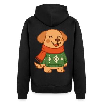 Pulls de Noël de Noël pour chiens drôles Flocons de neige - Veste à capuche bio Premium Unisexe - noir - Dos - Nico (187cm)