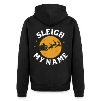 Sleigh My Name Funny Noël Famille Vacances - Veste à capuche bio Premium Unisexe - noir - Dos - Nico (187cm)