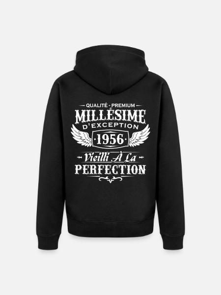 Vintage 1956 Vintage 1956 Birthday Gift - Unisex Premium Organic Zip Hoodie - black