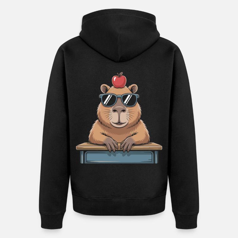 capybara mignon - Veste à capuche bio Premium Unisexe - noir