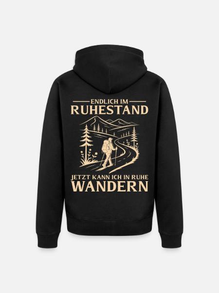 Rentner in Ruhe Wandern - Ruhestand - Unisex Premium Bio Zip Hoodie - Schwarz