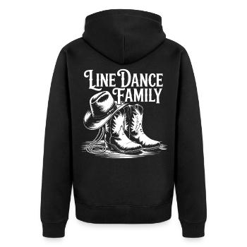 Line Dance Family - Unisex Premium Organic Zip Hoodie - black - Back - Nico (187cm)