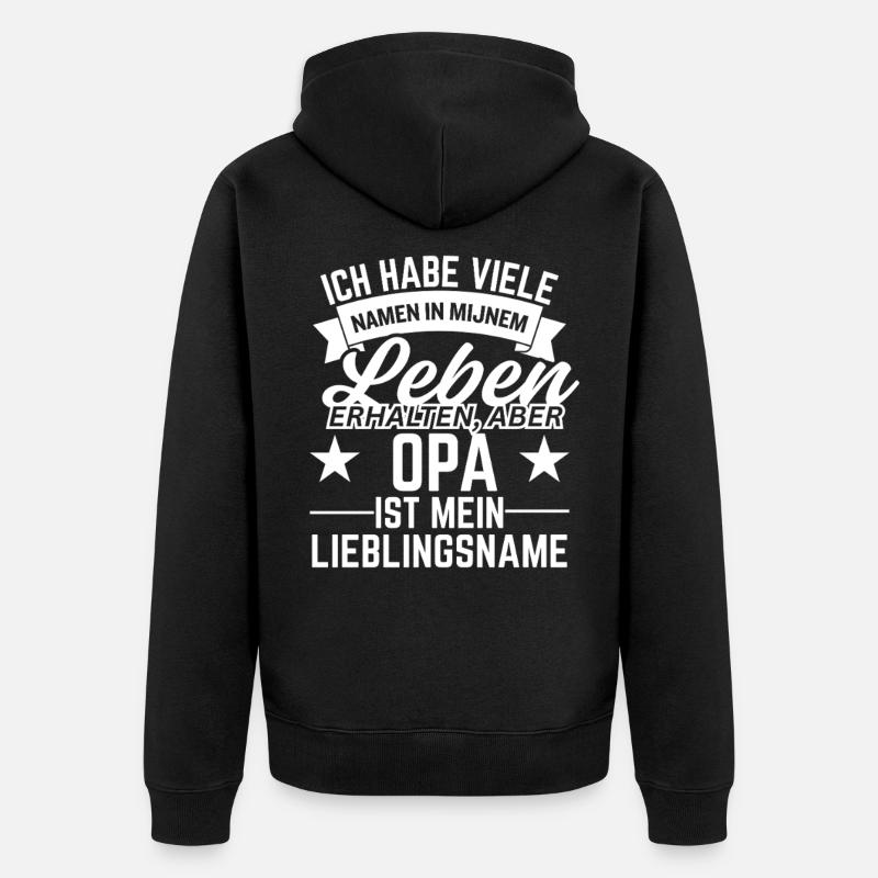 Grandpa Design – Mon prénom préféré - Veste à capuche bio Premium Unisexe - noir