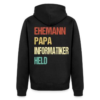 papa informaticien - Veste à capuche bio Premium Unisexe - noir - Dos - Nico (187cm)