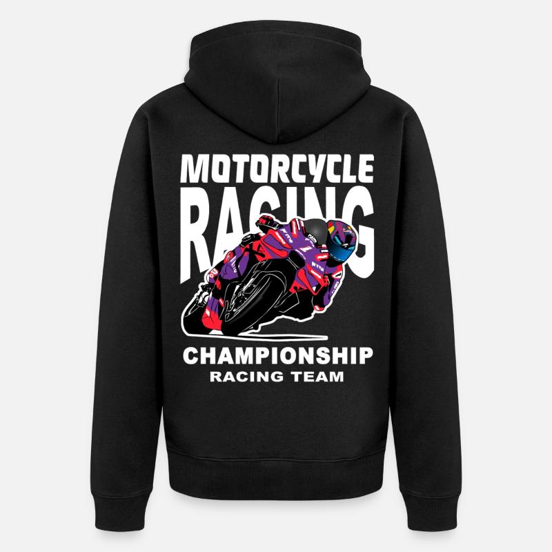 Championnat par équipes de course moto - Veste à capuche bio Premium Unisexe - noir