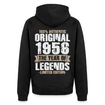 Original 1956 Vintage Vintage Anniversaire Rétro - Veste à capuche bio Premium Unisexe - noir - Dos - Nico (187cm)