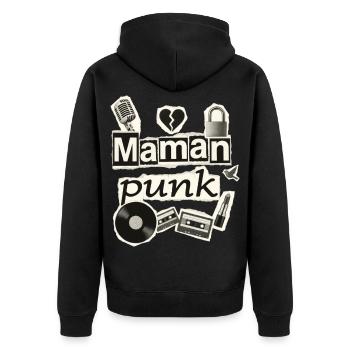 Mère Rockeuse Rock Humour Maman Punk - Veste à capuche bio Premium Unisexe - noir - Dos - Nico (187cm)