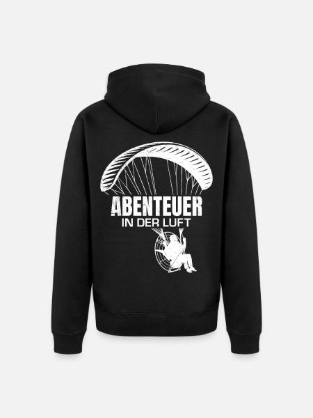 Paramoteur AVENTURE DANS L’AIR Plaisir - Veste à capuche bio Premium Unisexe - noir