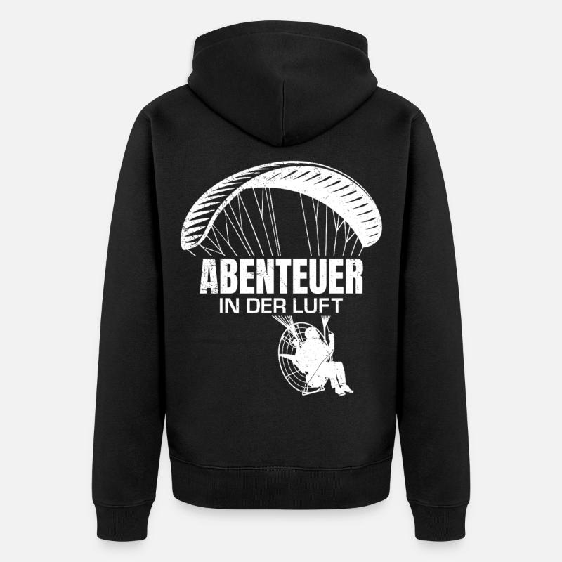 Paramoteur AVENTURE DANS L’AIR Plaisir - Veste à capuche bio Premium Unisexe - noir