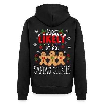 Christmas Gingerbread Gingerbread Gingerbread Figurines - Unisex Premium Organic Zip Hoodie - black - Back - Nico (187cm)