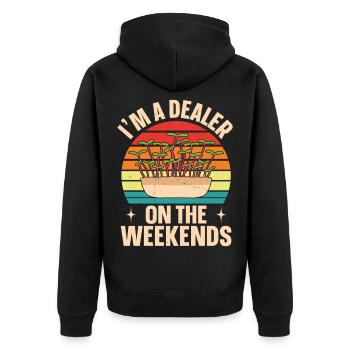  Microgreens Farming Kit Sprout Lover Vegan Diet - Unisex Premium Organic Zip Hoodie - black - Back - Nico (187cm)