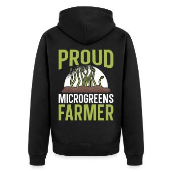 Microgreens Gardening Kit Microgreens drinnen anbauen - Unisex Premium Bio Zip Hoodie - Schwarz - Hinten - Nico (187cm)