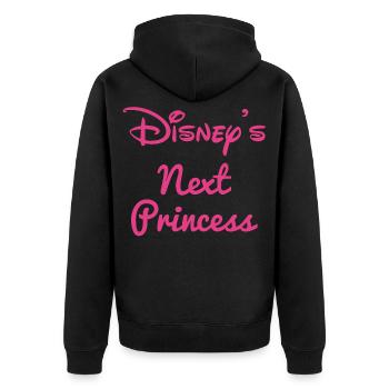 Disney Prinzessinen Disneys Next Princess Spruch - Unisex Premium Bio Zip Hoodie - Schwarz - Hinten - Nico (187cm)