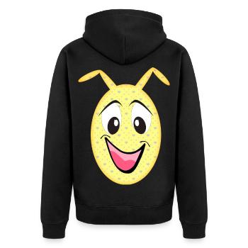 Monstre au Cœur Jaune - Veste à capuche bio Premium Unisexe - noir - Dos - Nico (187cm)