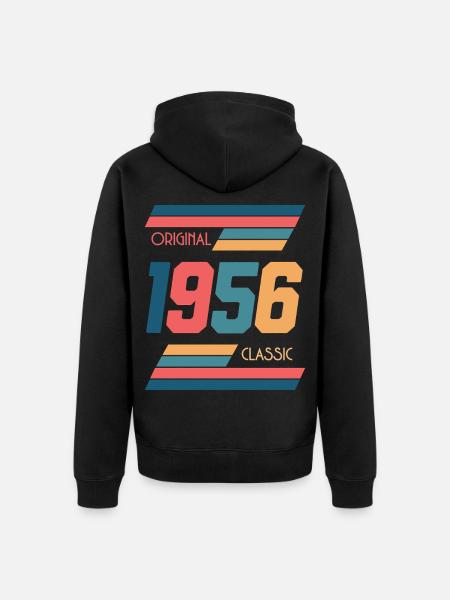 70º cumpleaños Cosecha 1956 - Chaqueta con capucha prémium ecológica unisex - negro
