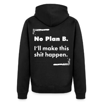 Pas de plan B – Déclaration de faute de frappe en gras détruite - Veste à capuche bio Premium Unisexe - noir - Dos - Nico (187cm)