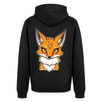Illustration de bande dessinée Fox Head - Veste à capuche bio Premium Unisexe - noir - Dos - Nico (187cm)