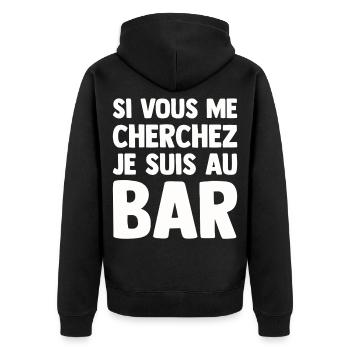 Humour Bar Bistrot Apéro Beauf Alcoolique Drôle - Veste à capuche bio Premium Unisexe - noir - Dos - Nico (187cm)