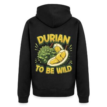 Durian pour être sauvage - Veste à capuche bio Premium Unisexe - noir - Dos - Nico (187cm)