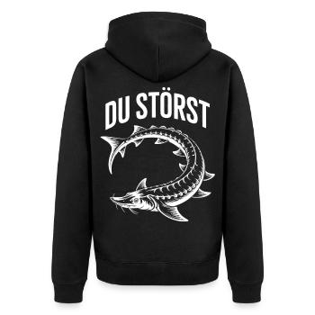 Tu déranges - Veste à capuche bio Premium Unisexe - noir - Dos - Nico (187cm)