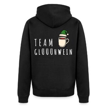 Team Mulled Wine – Advent Market Punch Christmas - Unisex Premium Organic Zip Hoodie - black - Back - Nico (187cm)