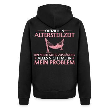 Partial retirement Farewell work colleague Early retirement - Unisex Premium Organic Zip Hoodie - black - Back - Nico (187cm)