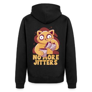 Kaffeeentzug Koffeinfrei Ex-Kaffeetrinker - Unisex Premium Bio Zip Hoodie - Schwarz - Hinten - Nico (187cm)