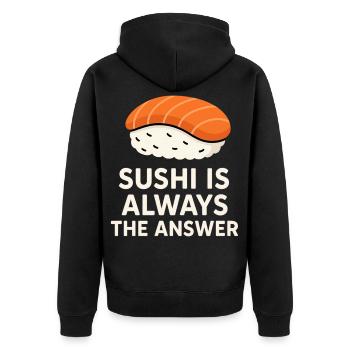 Le sushi est toujours la solution - Veste à capuche bio Premium Unisexe - noir - Dos - Nico (187cm)