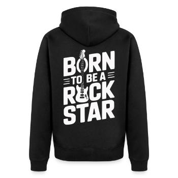 Né pour être un T-shirt Rock Star Cadeau de musique rock - Veste à capuche bio Premium Unisexe - noir - Dos - Nico (187cm)
