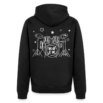 Christmas Drums Christmas Rock Drummer - Unisex Premium Organic Zip Hoodie - black - Back - Nico (187cm)