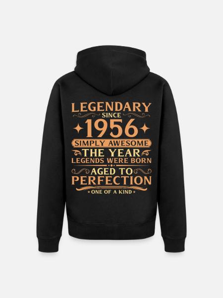 70th Birthday Vintage of Legends 1956 - Unisex Premium Organic Zip Hoodie - black