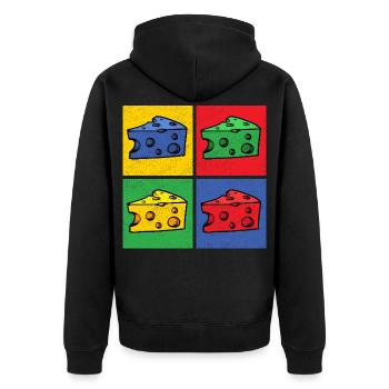 Cheese Pop Art Popart Cheese Piece Cheese Corner - Unisex Premium Organic Zip Hoodie - black - Back - Nico (187cm)