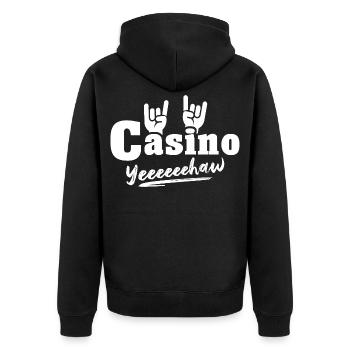 Casino Gambling - Unisex Premium Organic Zip Hoodie - black - Back - Nico (187cm)
