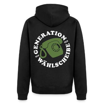Generation Landline Telephone - Unisex Premium Organic Zip Hoodie - black - Back - Nico (187cm)