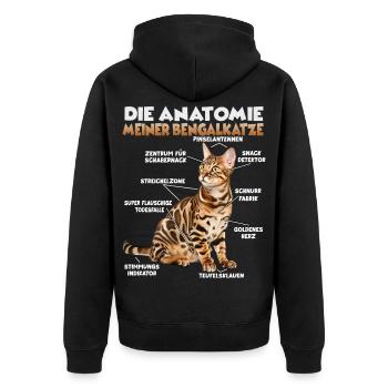 Cadeau de chat du Bengale pour une fan de chats Maman de chat - Veste à capuche bio Premium Unisexe - noir - Dos - Nico (187cm)