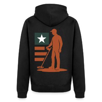 Metal Detecting Treasure Hunt Star Design - Unisex Premium Organic Zip Hoodie - black - Back - Nico (187cm)