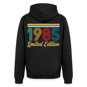 Anniversaire 1985 Né en 1985 Vintage Rétro Cadeau - Veste à capuche bio Premium Unisexe - noir - Dos - Nico (187cm)