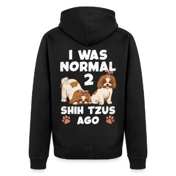 J’étais normal avant deux Shih Tzu - Veste à capuche bio Premium Unisexe - noir - Dos - Nico (187cm)