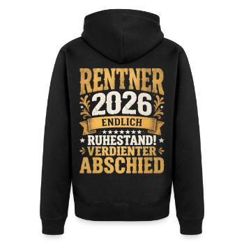 Retraités 2026 Retraite bien méritée Adieu - Veste à capuche bio Premium Unisexe - noir - Dos - Nico (187cm)