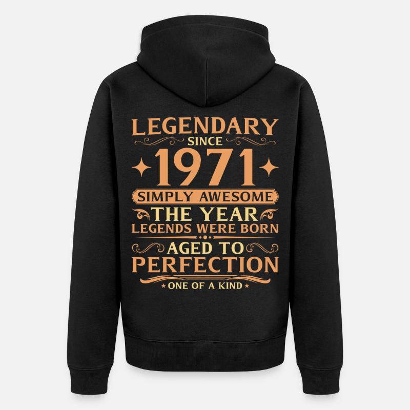 55e anniversaire de Legends 1971 - Veste à capuche bio Premium Unisexe - noir
