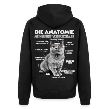 Cadeau britannique à poil court chats cadeau fan - Veste à capuche bio Premium Unisexe - noir - Dos - Nico (187cm)