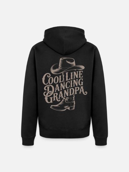 Cooler Line Dance Großvater - Unisex Premium Bio Zip Hoodie - Schwarz