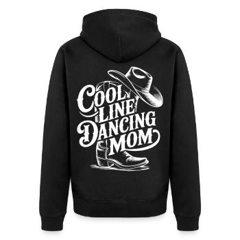 Line Dancing Mom Western Tee - Unisex Premium Bio Zip Hoodie - Schwarz - Hinten - Nico (187cm)