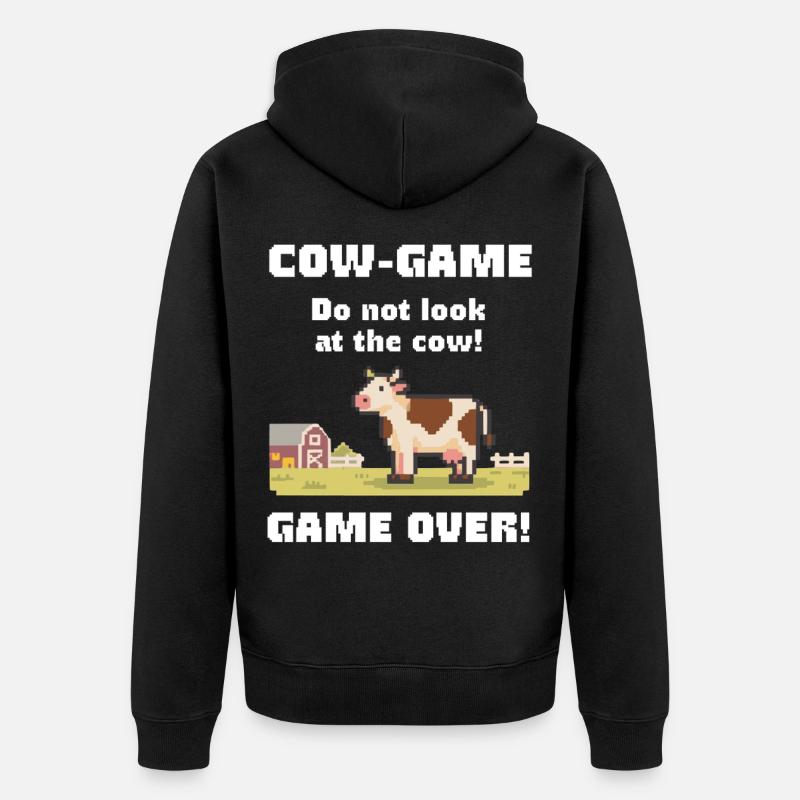 Jeu de Vaches Vaches Rétro - Veste à capuche bio Premium Unisexe - noir