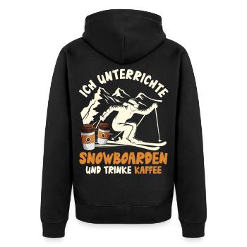 Snowboardeur J’ENSEIGNE ET JE BOIS DU CAFÉ - Veste à capuche bio Premium Unisexe - noir - Dos - Nico (187cm)