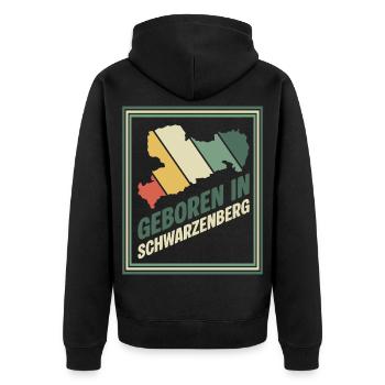 Né à Schwarzenberg - Veste à capuche bio Premium Unisexe - noir - Dos - Nico (187cm)