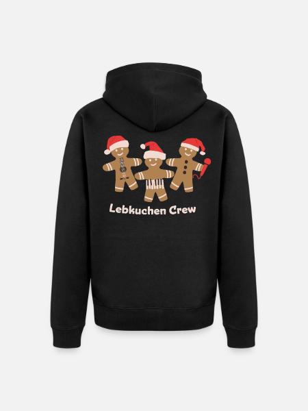 Gingerbread Crew Music Musician - Unisex Premium Organic Zip Hoodie - black